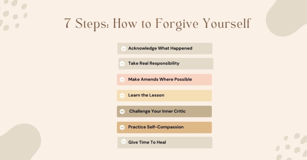 These 7 steps shows how can you forgive yourself and move on.