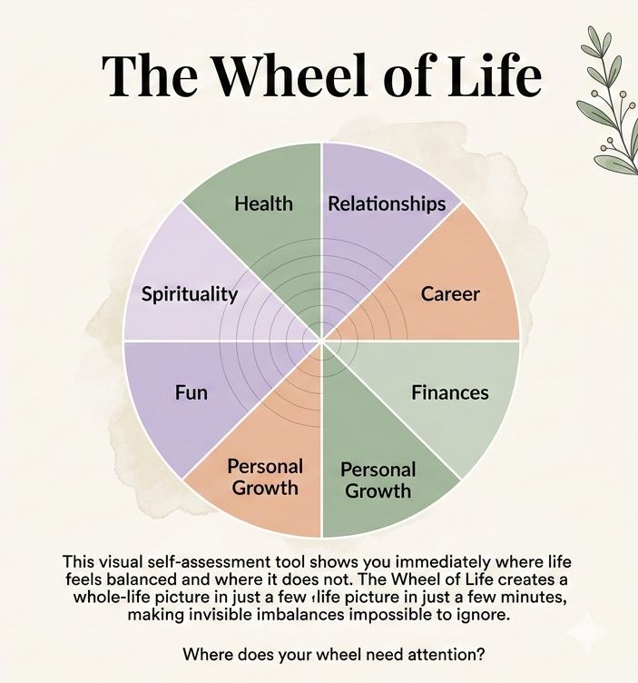 an illustration describing the self-awareness wheel of life.