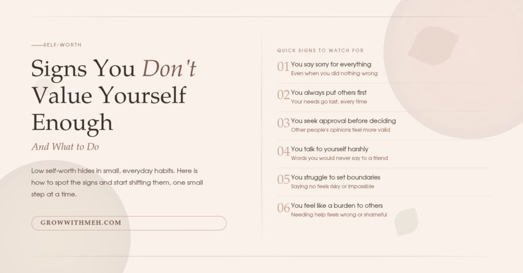 Low esteem signs you don't value yourself as a woman.